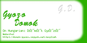 gyozo domok business card